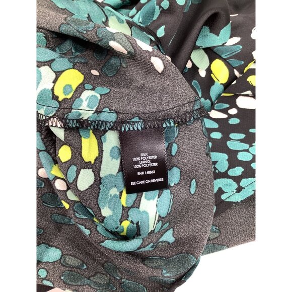 Torrid Plus Size 3 Faux Wrap Flutter Sleeve Dress Pockets Lined Black & Green - Picture 6 of 7